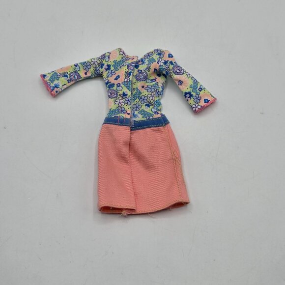 Barbie Doll Vintage Floral Top Pink Skirt Dress Outfit Genuine B Label - Picture 6 of 6